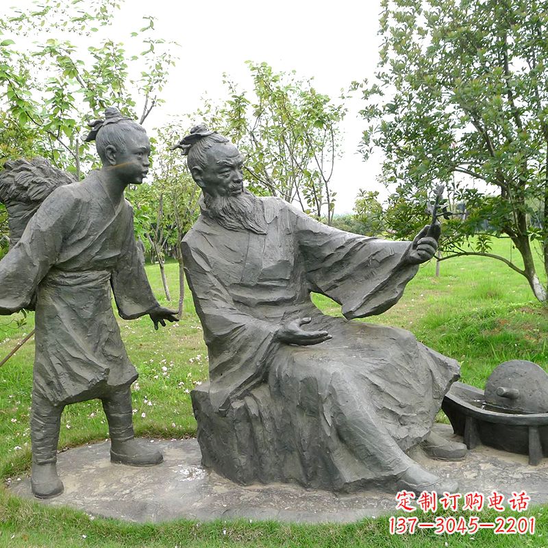 运城八大山人情景雕塑-中国明末清初知名画家朱耷公园情景小品