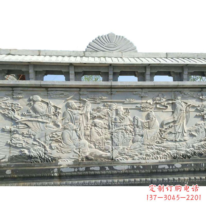 运城八仙寺庙浮雕墙画