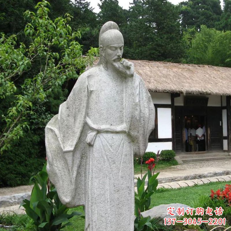 运城白居易石雕塑像-公园景区中国古代历史文化名人雕塑