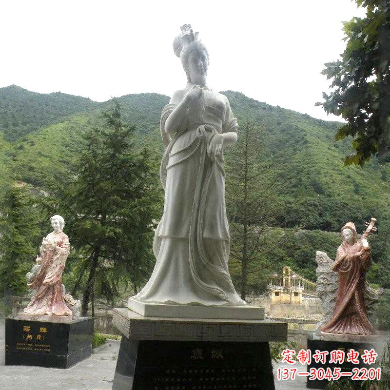 运城褒姒雕塑-大理石石雕美女中国古代美女塑像