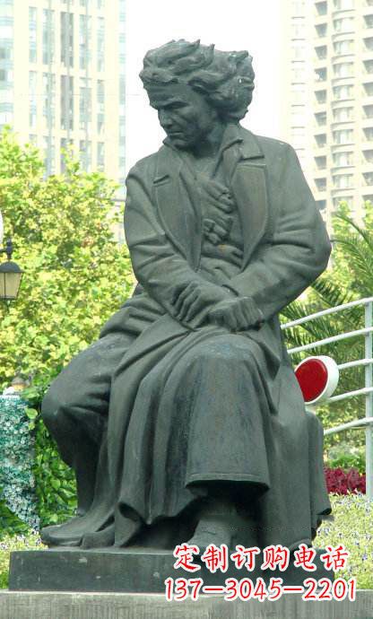 运城贝多芬3d雕塑-公园名人世界著名音乐家石雕像