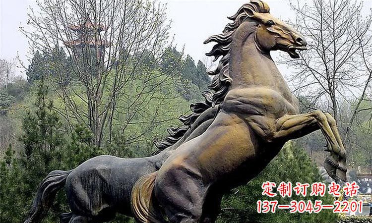 运城奔跑的马街边动物铜雕