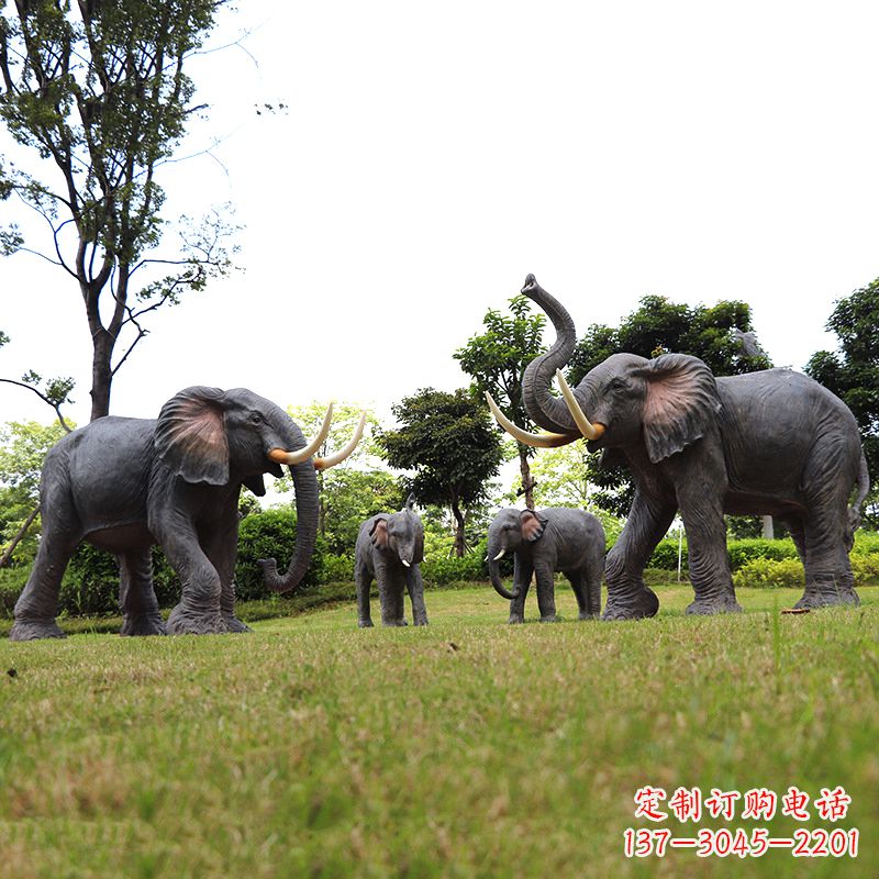 运城玻璃钢大象仿真大象雕塑-公园景区园林装饰动物摆件