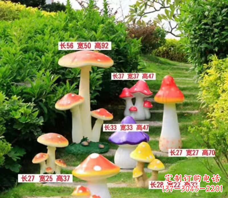 运城玻璃钢公园彩绘蘑菇雕塑2
