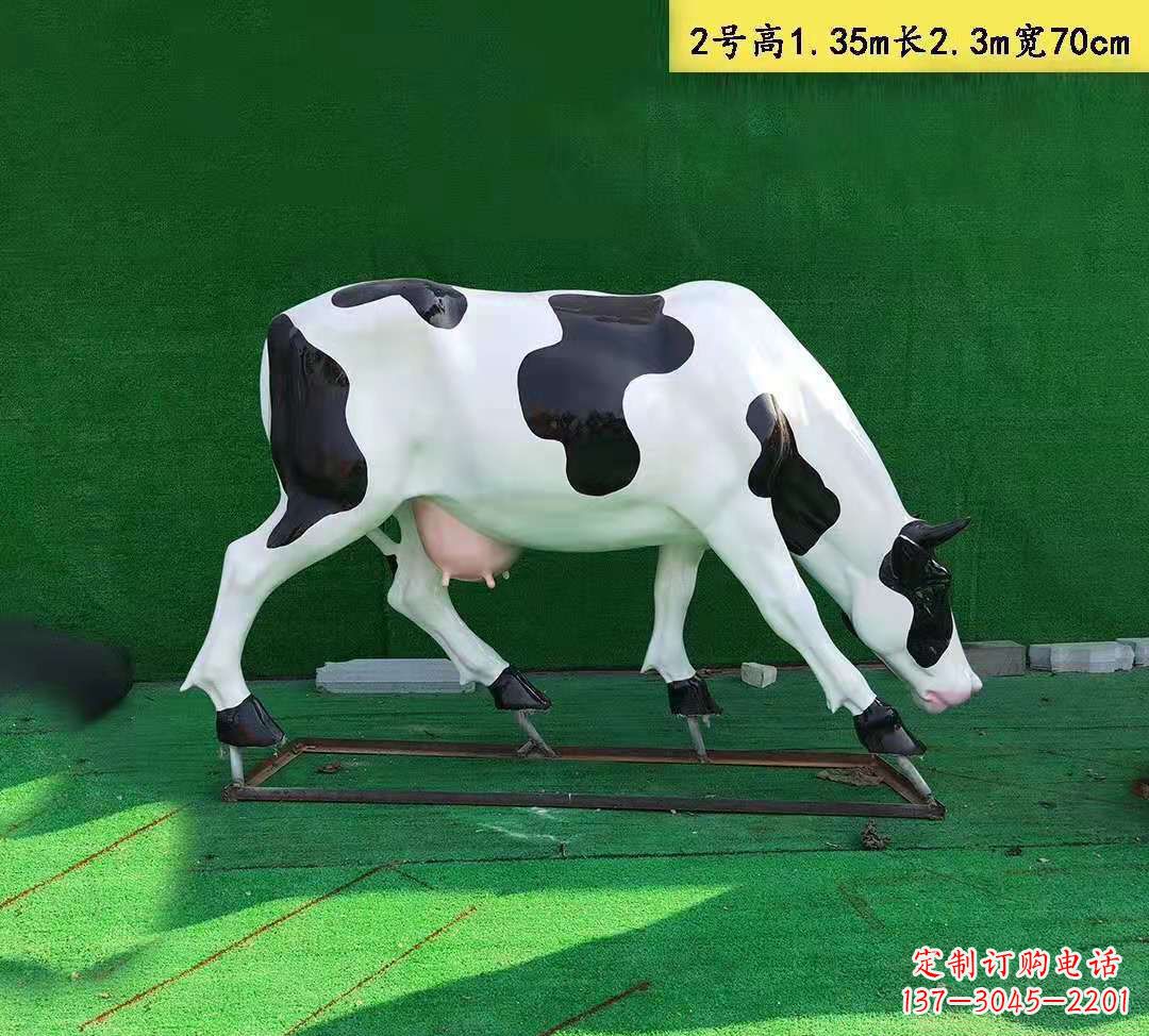 运城玻璃钢花牛雕塑园林农场动物雕塑