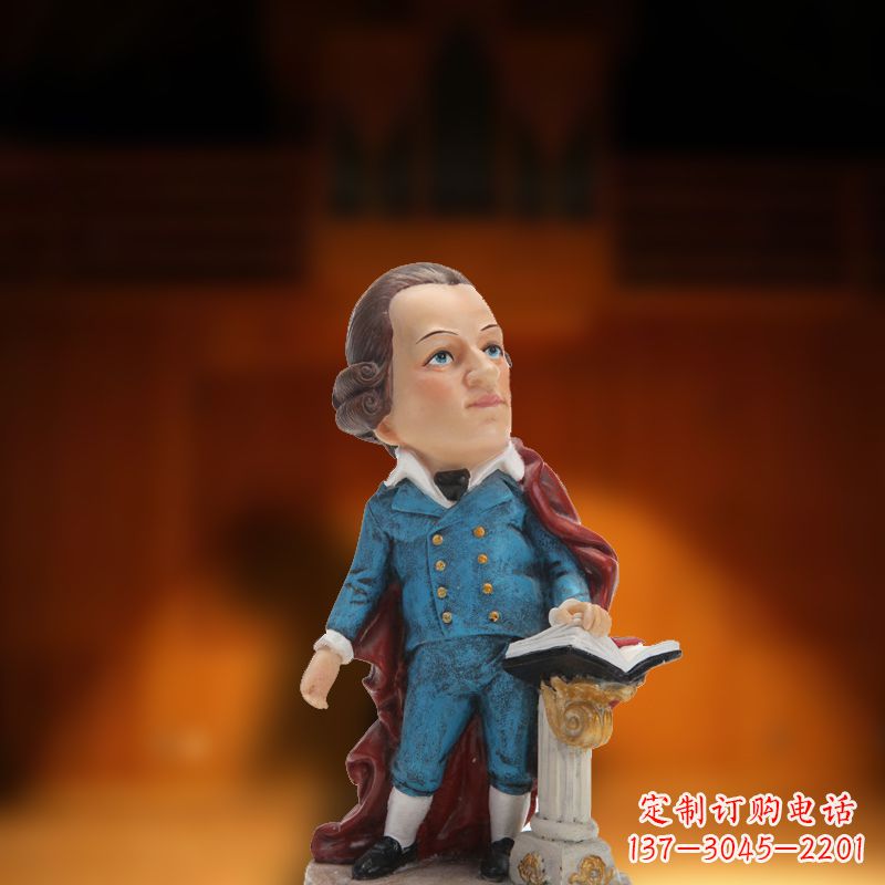 运城玻璃钢卡通莫扎特雕塑
