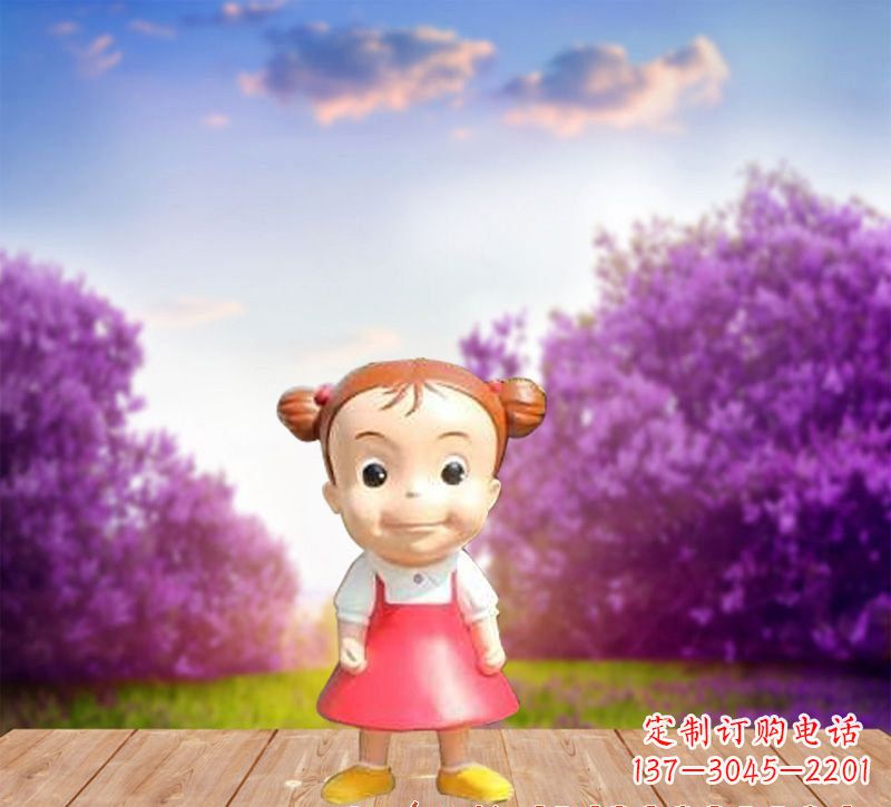 运城玻璃钢卡通小女孩雕塑