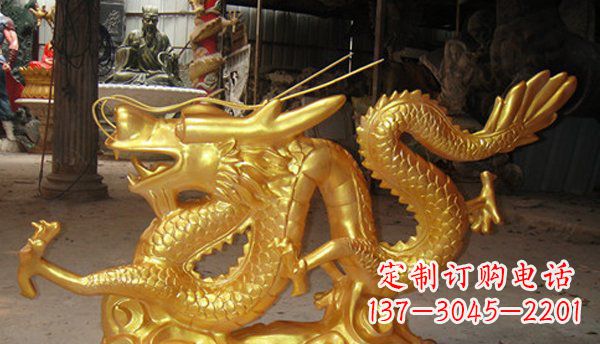 运城玻璃钢龙仿铜动物雕塑