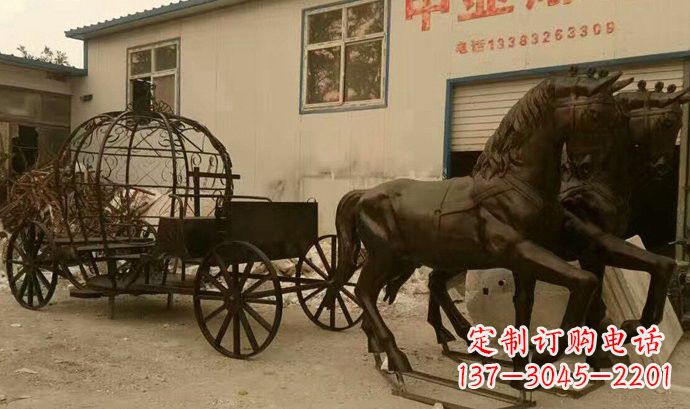 运城玻璃钢欧式马车雕塑
