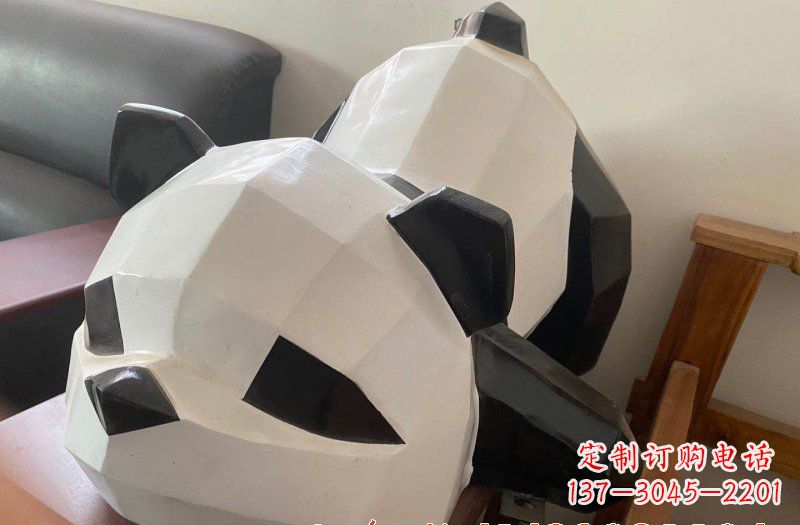 运城玻璃钢切面熊猫雕塑