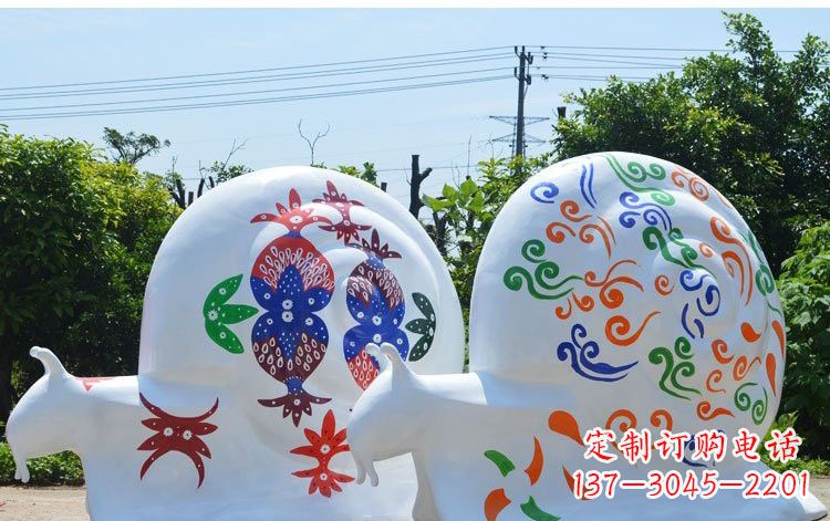 运城玻璃钢蜗牛彩绘动物雕塑