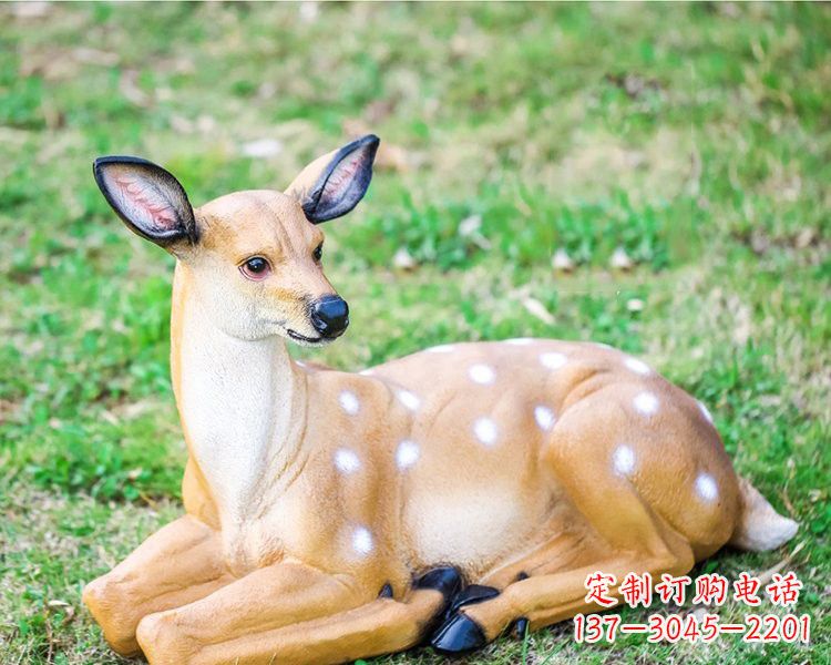运城玻璃钢卧姿梅花鹿