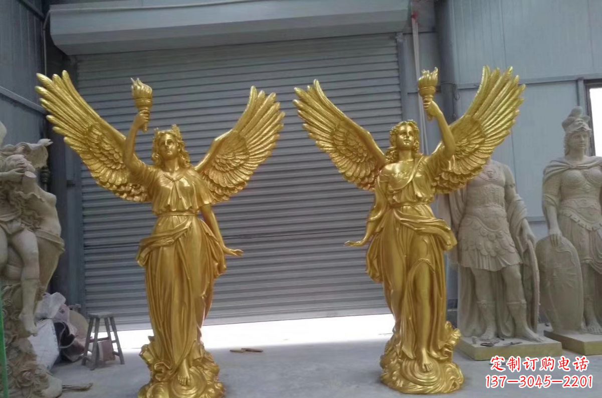 运城玻璃钢西方天使 广场西方人物雕塑