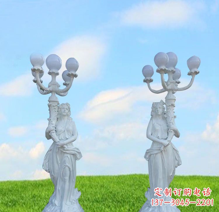 运城玻璃钢西方美女路灯