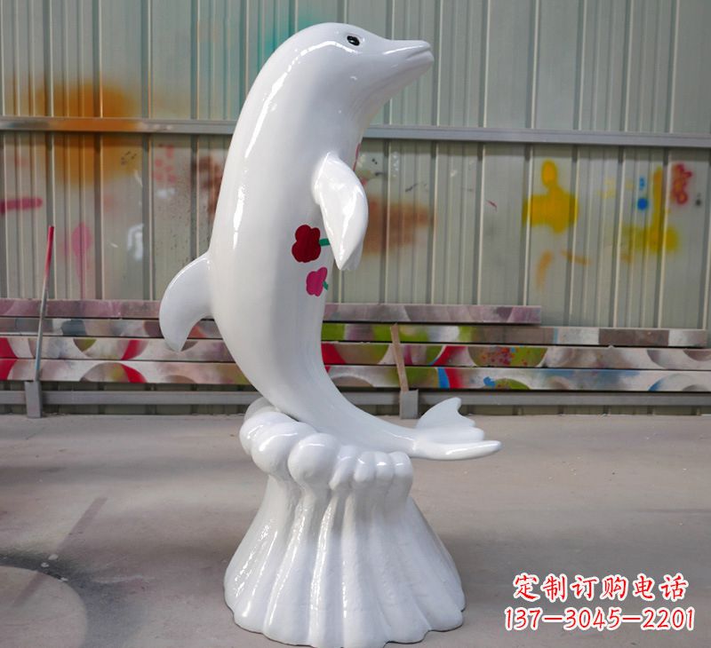 运城玻璃钢戏水海豚景观标识