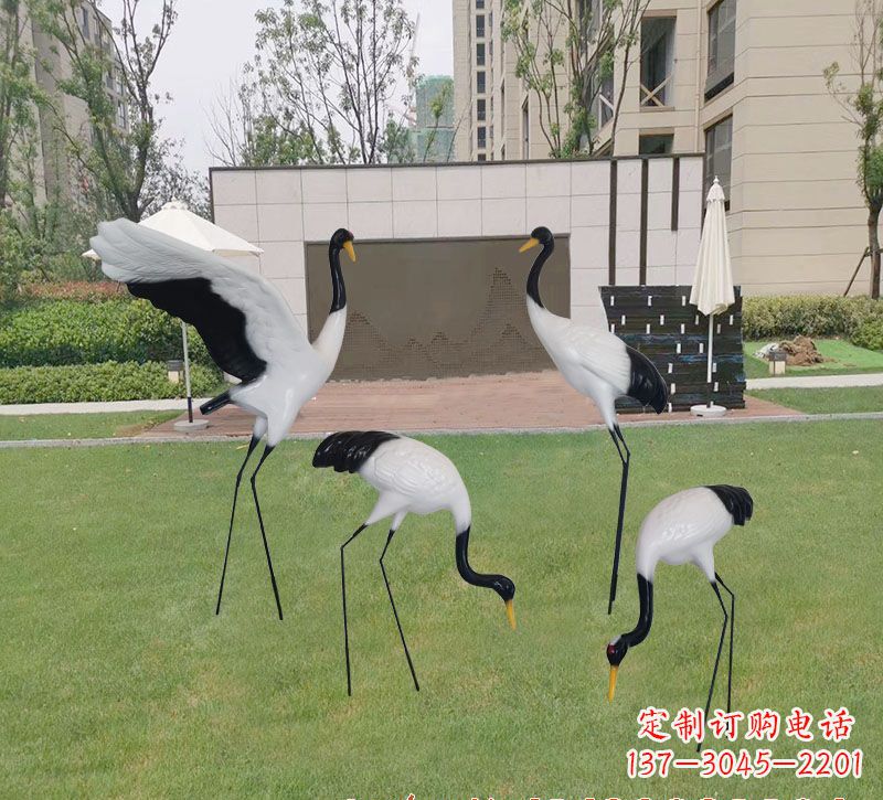 运城玻璃钢仙鹤雕塑 (2)