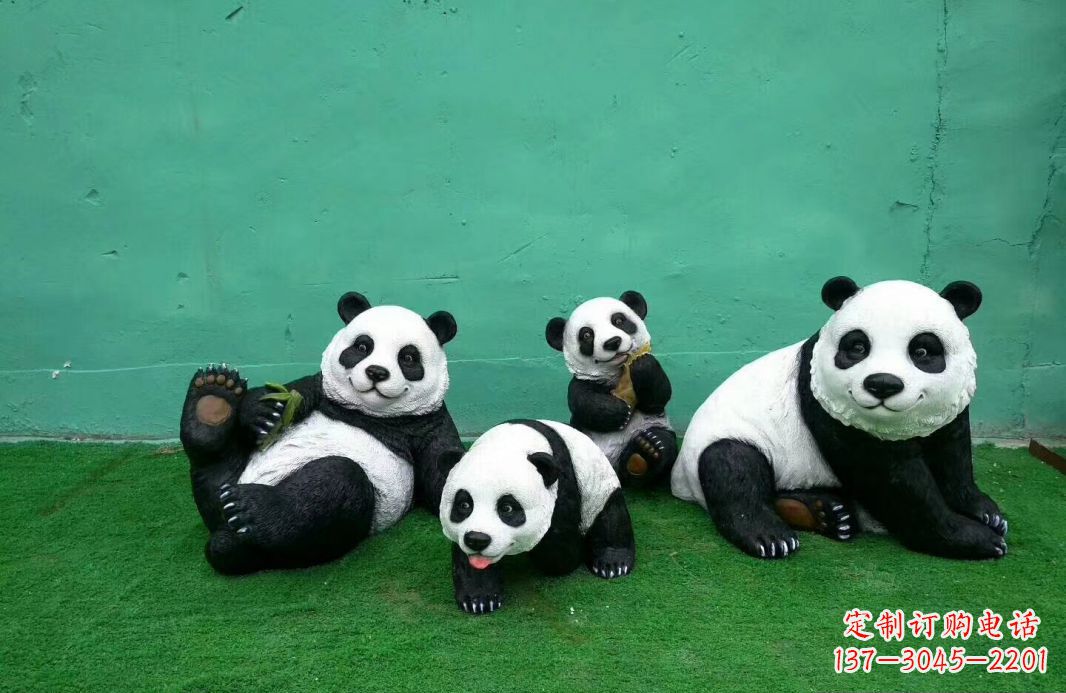运城玻璃钢熊猫动物雕塑