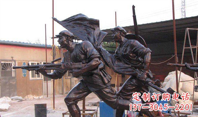 运城玻璃钢战士仿铜人物雕塑
