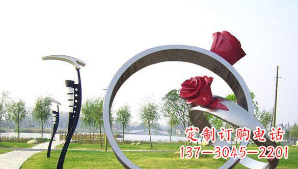 运城不锈钢爱情戒指雕塑