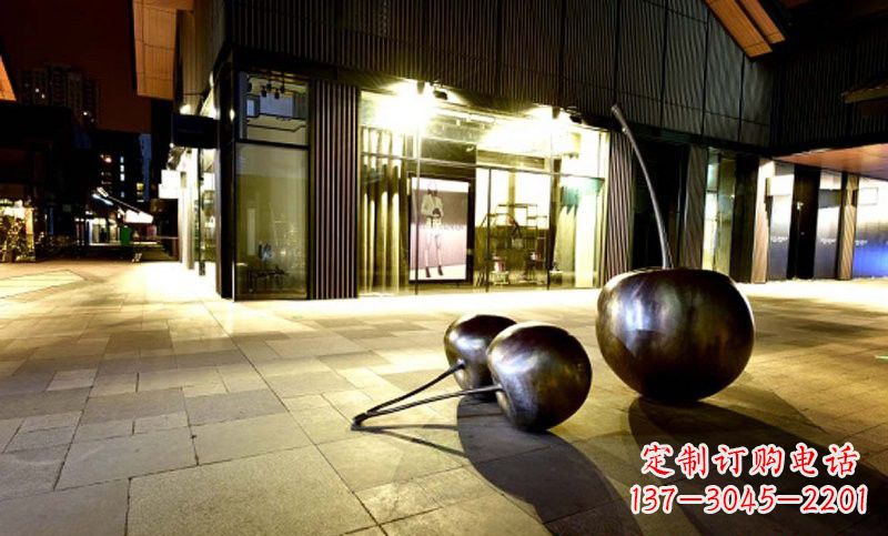 运城不锈钢步行街樱桃雕塑