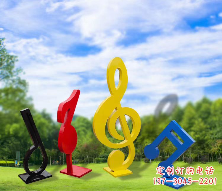运城不锈钢彩绘音符雕塑
