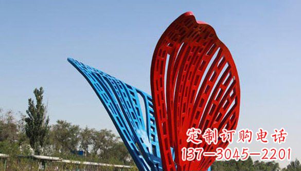 运城不锈钢彩色蝴蝶抽象雕塑
