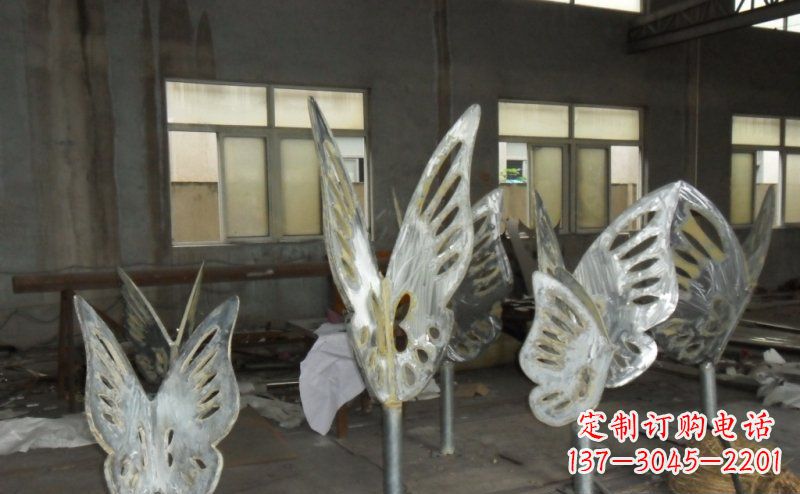 运城不锈钢彩色蝴蝶景观雕塑