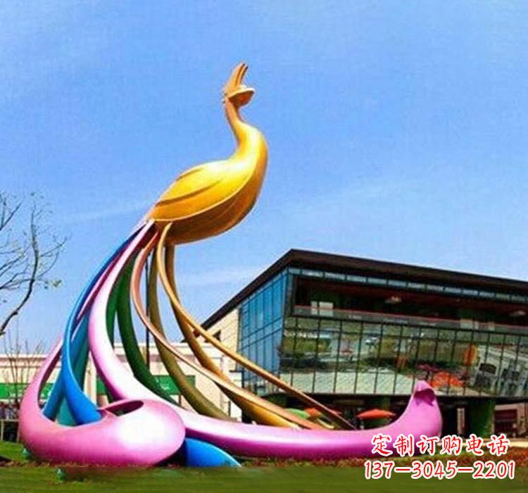 运城不锈钢彩色孔雀雕塑