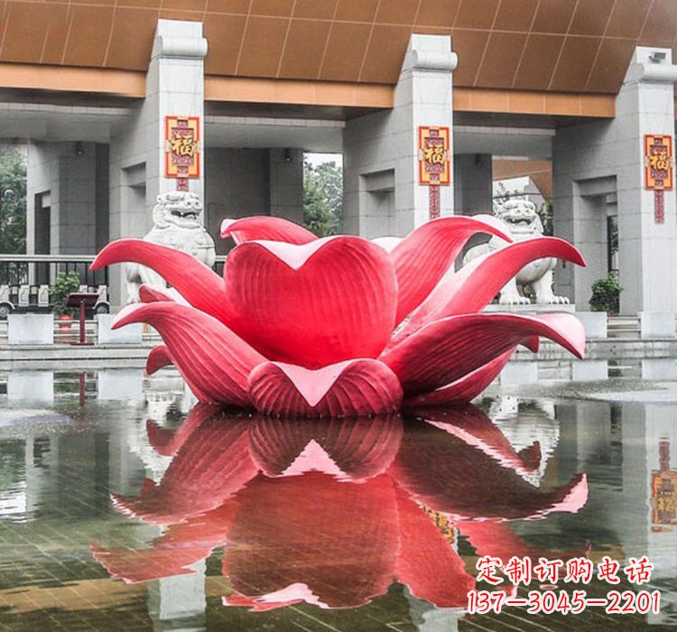 运城不锈钢彩色莲花喷泉雕塑