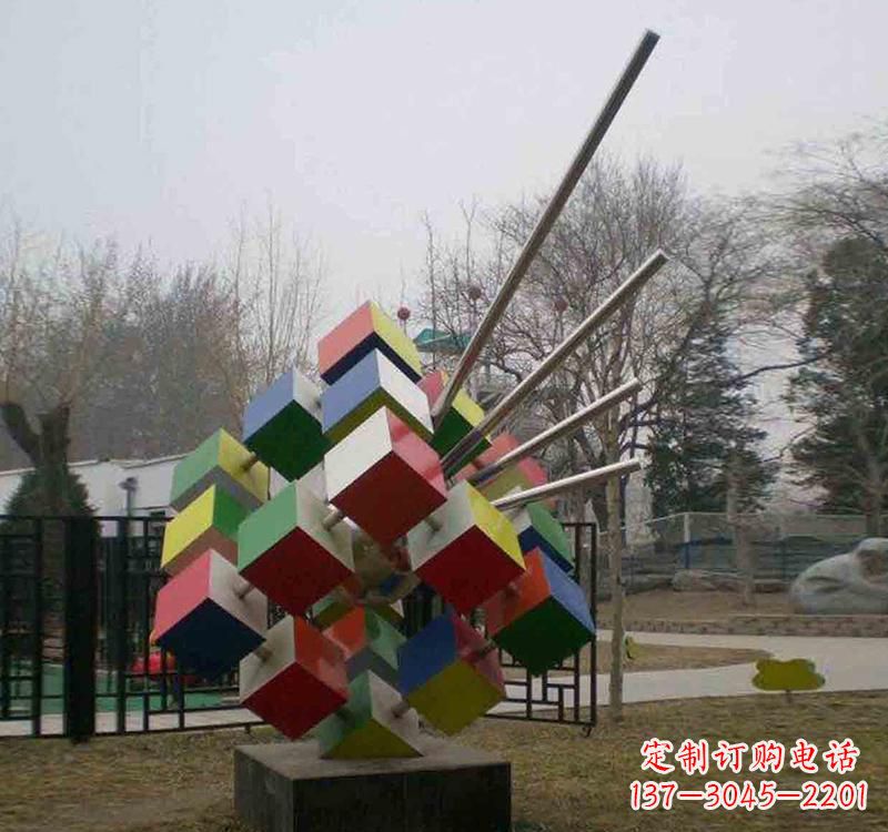 运城不锈钢彩色魔方雕塑