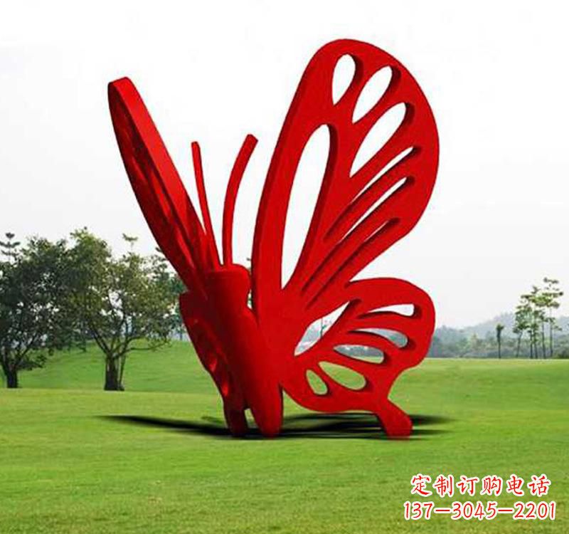 运城不锈钢草坪蝴蝶雕塑