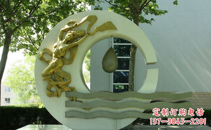 运城不锈钢嫦娥奔月景观雕塑