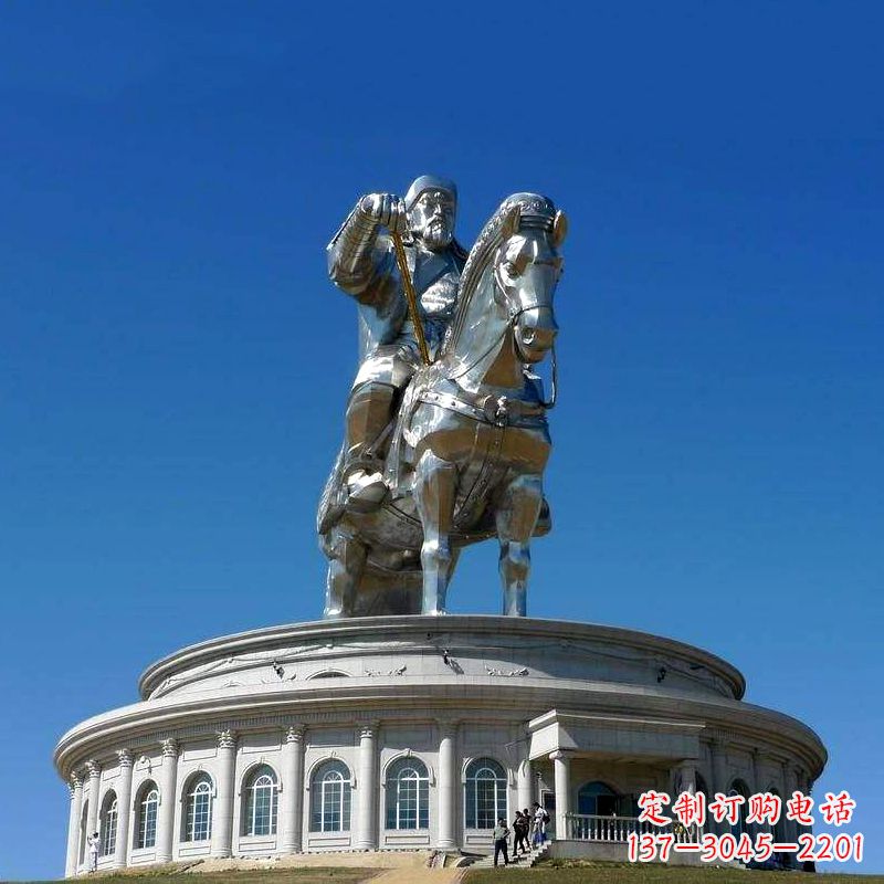 运城不锈钢成吉思汗雕像-大型景区景点广场人物雕塑