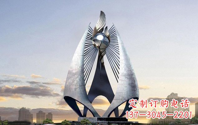运城不锈钢城市抽象船帆雕塑设计图