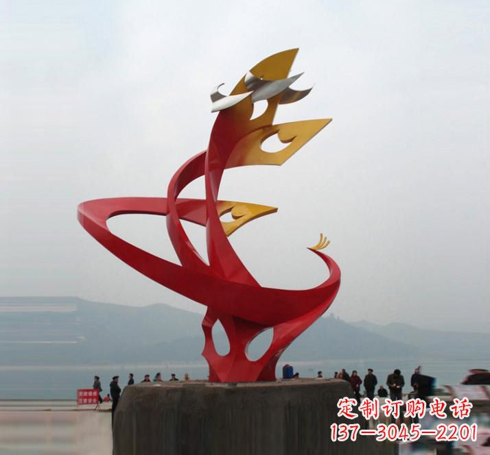 运城不锈钢城市抽象凤凰雕塑