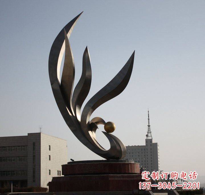 运城不锈钢城市抽象凤凰雕塑222