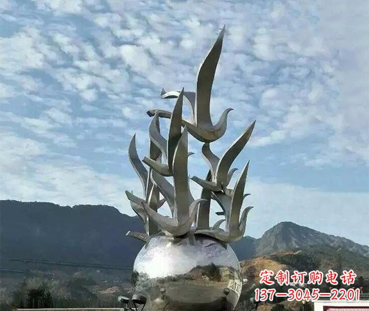 运城不锈钢城市抽象和平鸽地球雕塑