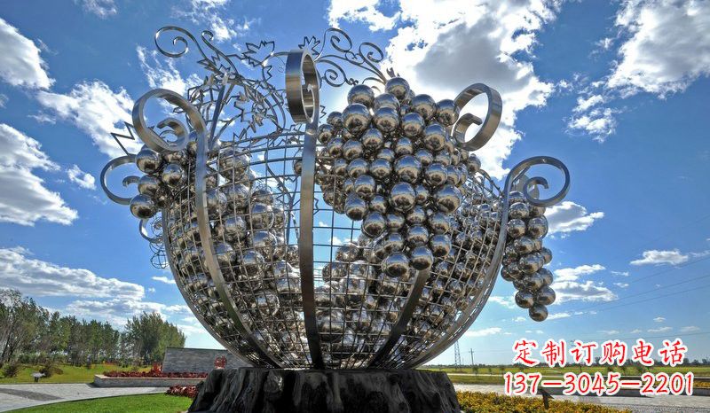 运城不锈钢城市大型葡萄雕塑