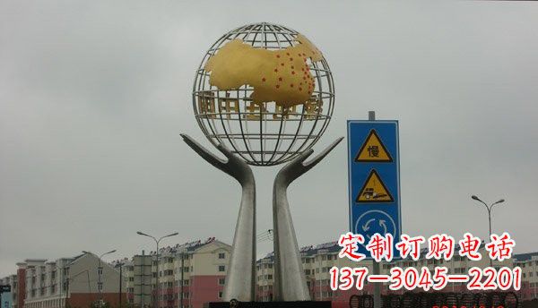 运城不锈钢城市景观手捧地球雕塑