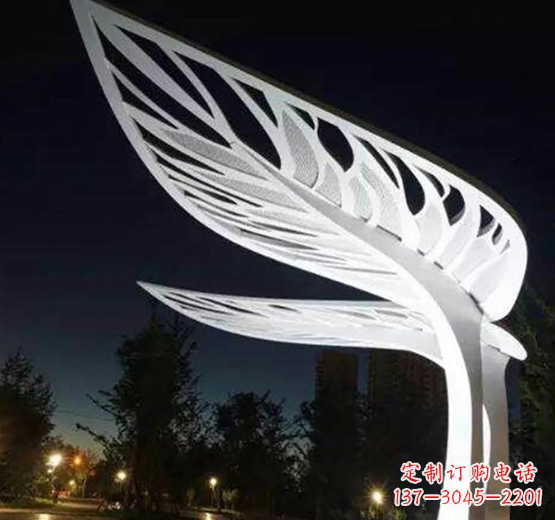 运城不锈钢城市景观树叶雕塑