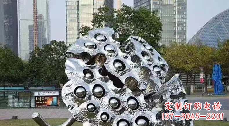 运城不锈钢城市莲蓬雕塑1