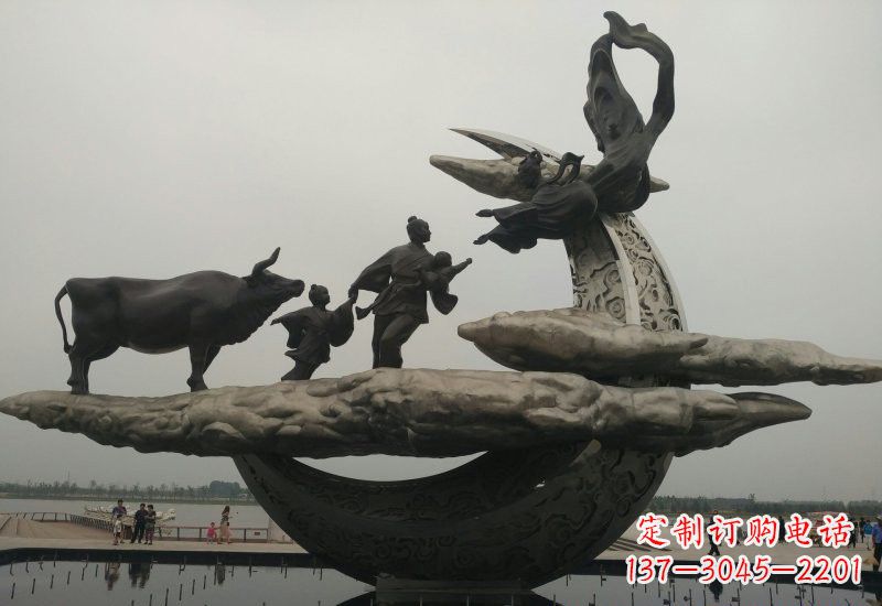 运城不锈钢城市牛郎织女雕塑