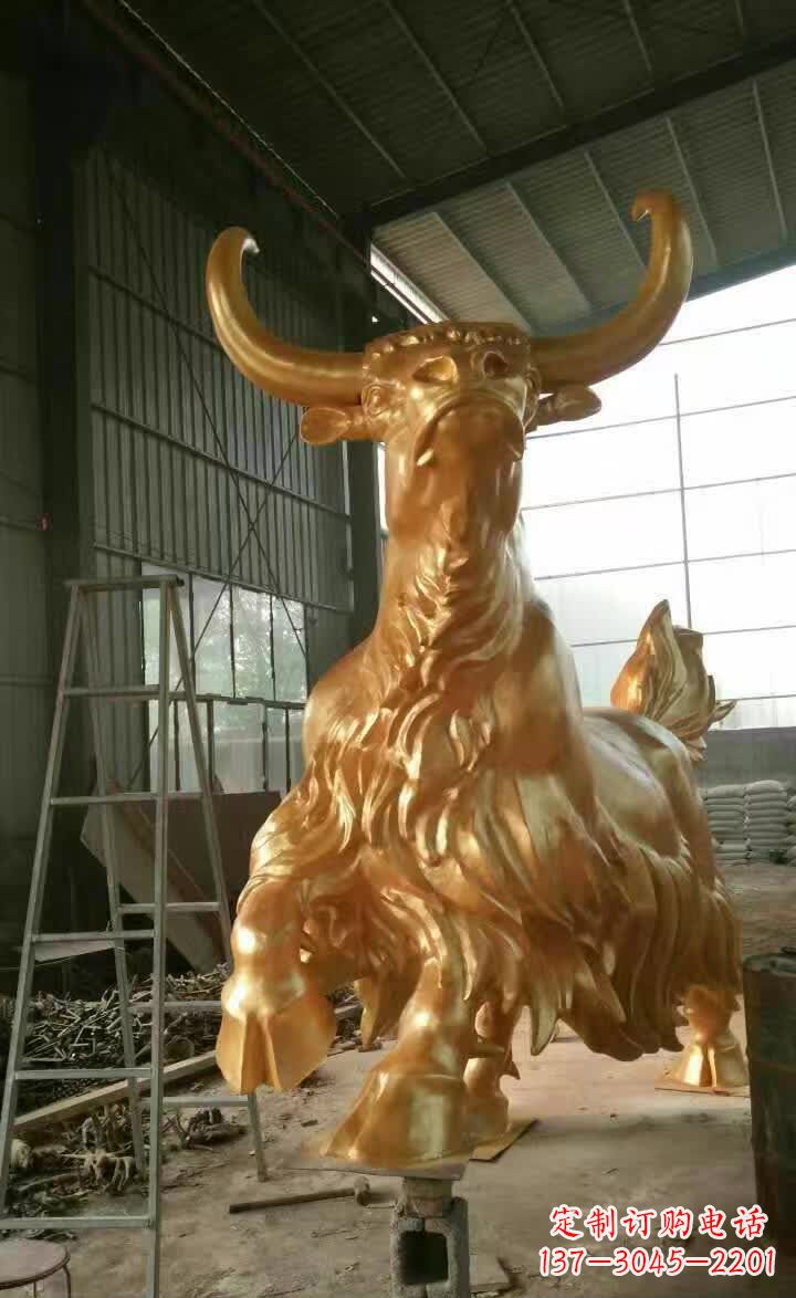 运城不锈钢城市钛金牦牛雕塑