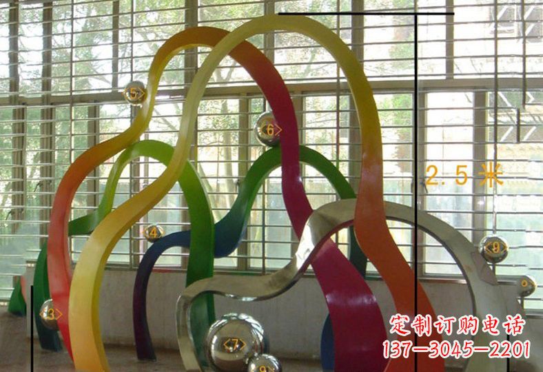 运城不锈钢抽象彩色假山雕塑