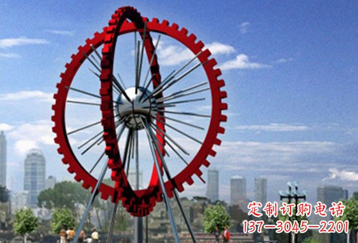 运城不锈钢抽象城市摩天轮雕塑