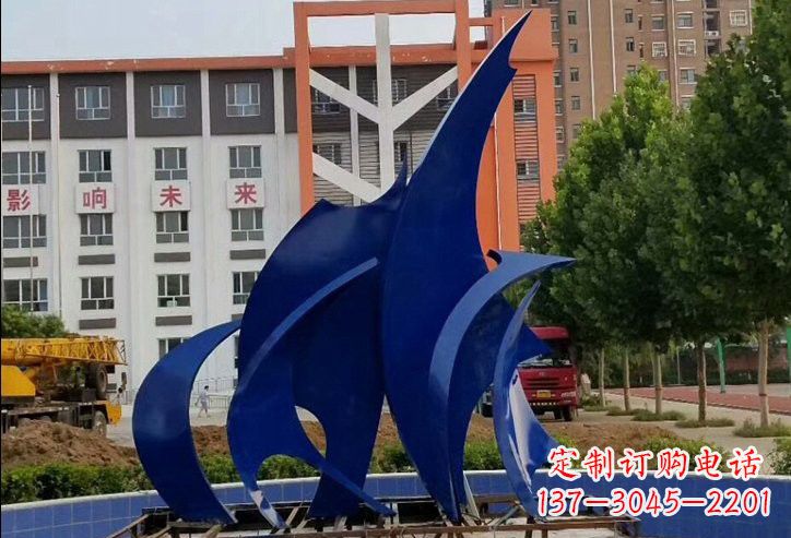 运城不锈钢抽象船帆雕塑