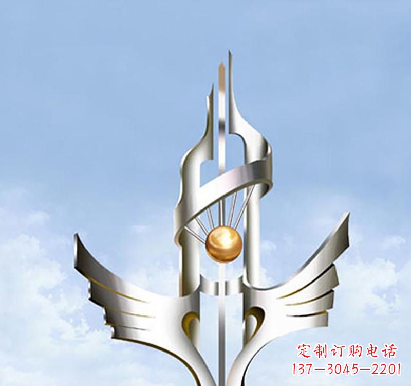 运城不锈钢抽象创意翅膀雕塑