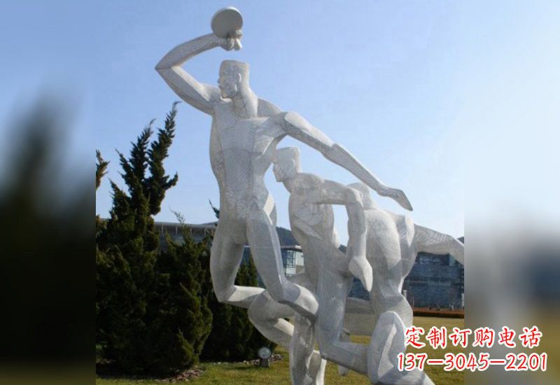 运城不锈钢抽象打乒乓球人物雕塑