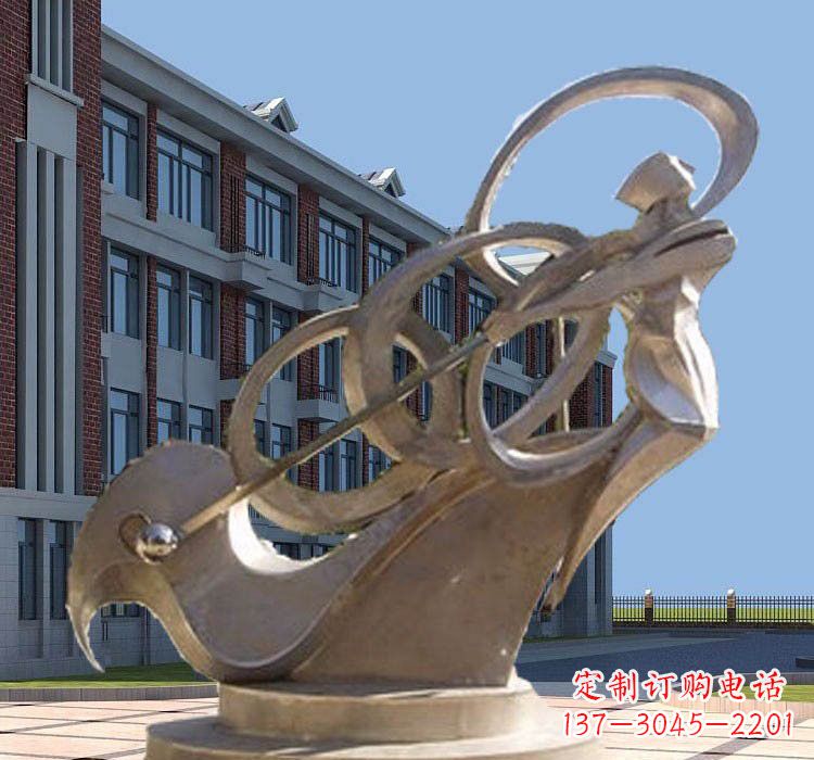 运城不锈钢抽象打高尔夫球人物雕塑