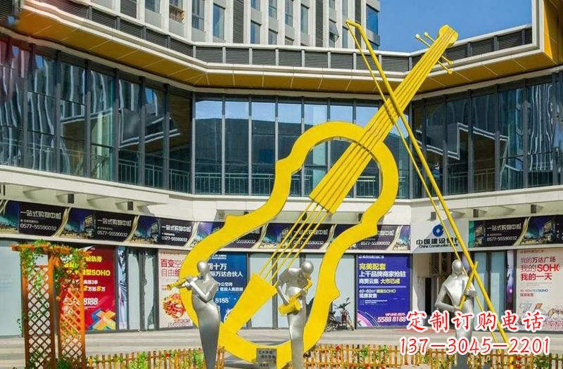 运城不锈钢抽象大提琴雕塑